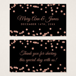 Bröllopsförmån Märkre Ro Guld Glitter confetti Bla Visitkort