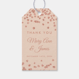 Bröllopsförmån Märkre Ro Guld Glitter Konfetti  Presentetikett