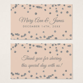 Bröllopsförmån Märkre Silver Glitter Konfetti  Visitkort