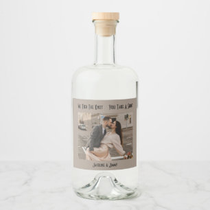 Bröllopsförmånen - ta ett steg framåt spritflaskor etikett