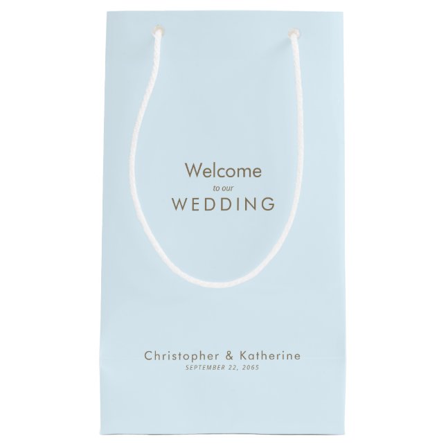 Bröllopsförmånlig isblå Namn och datum (Framsidan)