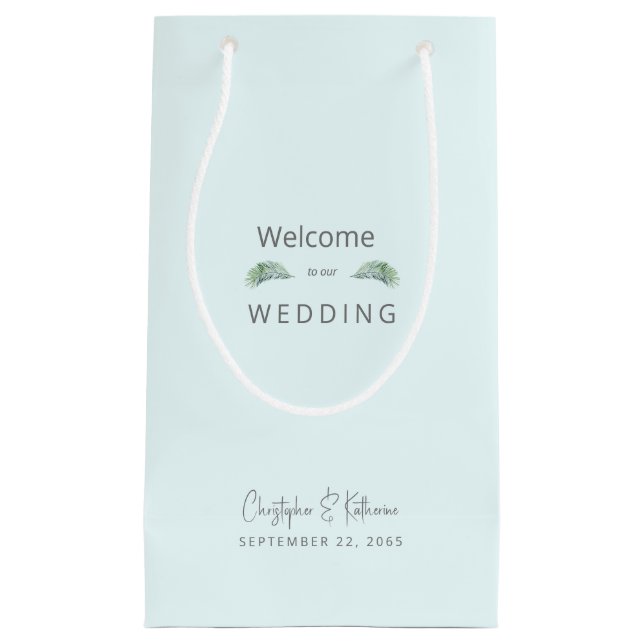 Bröllopsförmånlig isblått tropiskt Namn och datum (Framsidan)