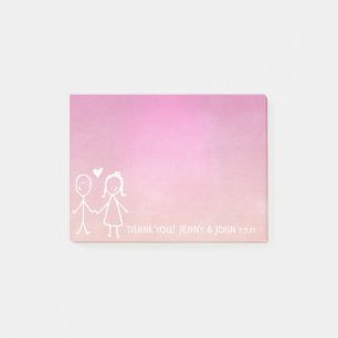 Bröllopsförmånlig Tack Chalkboard Ombre Rosa Post-it Block