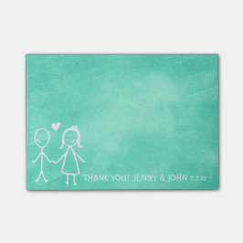 Bröllopsförmånlig Tack-kalkboard MInt Aquamarine Post-it Block