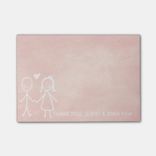 Bröllopsförmånlig Tack-kalkboard Peach Pastel Post-it Block