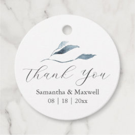 Bröllopsförmånliga Märkre Dusty Blue Botanicals Gåvor Etiketter