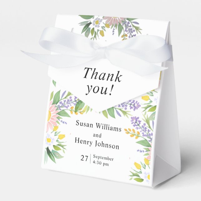 Bröllopsförmånslåda | Blommigt Classic Presentaskar (Framsidan Sidan)