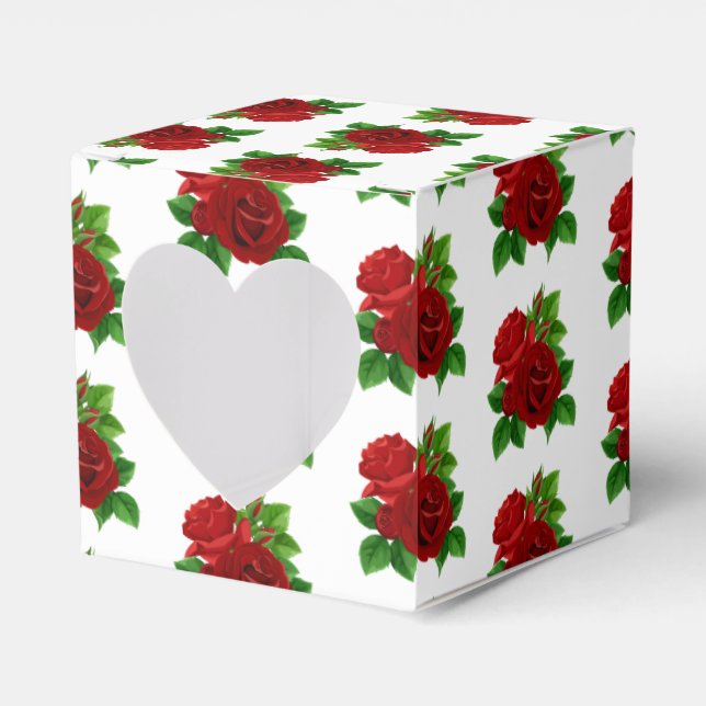 Bröllopsförmånslåda med hjärtfönster presentaskar (Framsidan Sidan)