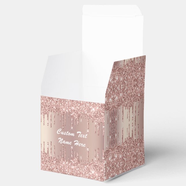 Bröllopsförmånslådan Ro Guld Glitter Presentaskar (Öppnad)