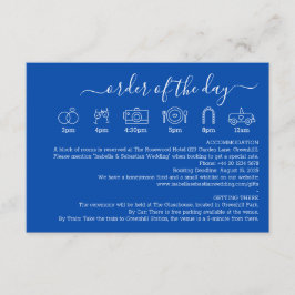 Bröllopsformell koboltblå detalj Dagordning Tilläggskort