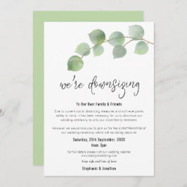 Bröllopsförminskning Modernt manus Eukalyptus Meddelande