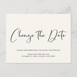 Bröllopsförseningsändring Datum Ljus Kräm Meddelande Vykort