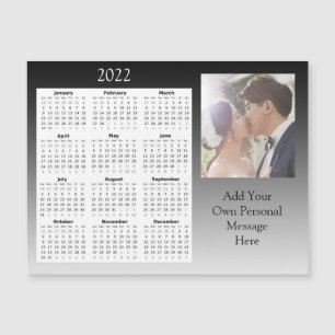 Bröllopsfoto 2022 Mini Kalender Magnetisk Inbjudan Inbjudningskort