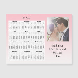 Bröllopsfoto 2022 Mini Kalender Magnetisk Inbjudan Inbjudningskort