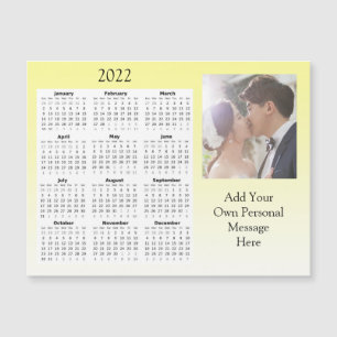 Bröllopsfoto 2022 Mini Kalender   Magnetisk Inbjudningskort