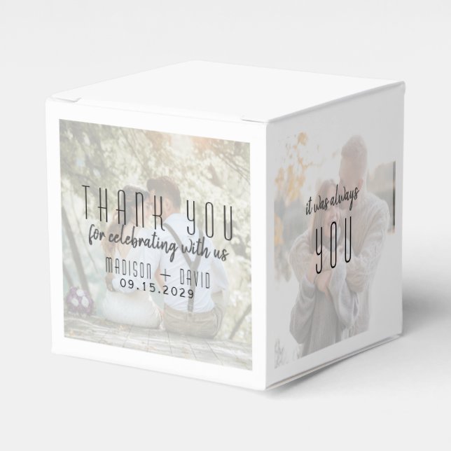 Bröllopsfoto Collage Förpackningslådor Presentaskar (Framsidan Sidan)