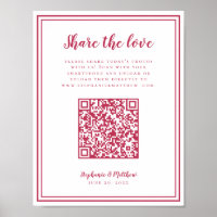 Bröllopsfoto Dela Kärleken QR Skanna Kod Magenta