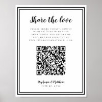 Bröllopsfoto Dela Kärleken QR Skanna Svart & Vitt