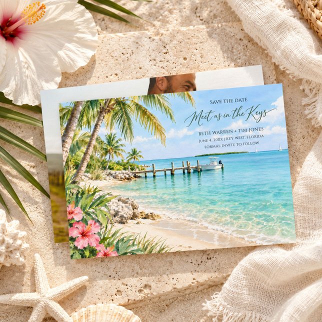 Bröllopsfoto Florida Keys Save The Date Spara Datumet (Florida Keys Wedding Photo Save The Date)