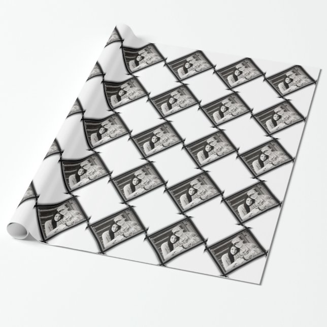 Bröllopsfoto presentinslag presentpapper (Utrullad)