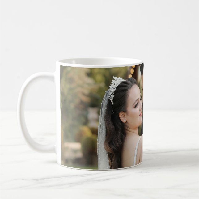 Bröllopsfoto souvenirmugg kaffemugg (Vänster)