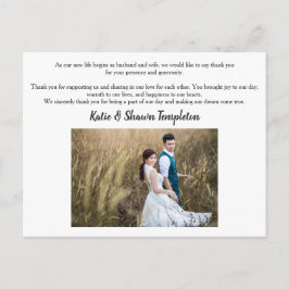 Bröllopsfoto Tack Dubbelsidigt Postkort Vykort