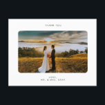 Bröllopsfoto tack-kort vykort<br><div class="desc">Denna tidlösa,  romantiska design har ett modernt manus som är ihopparat med fet text. Vänligen kontakta mig om du behöver hjälp med denna design.</div>