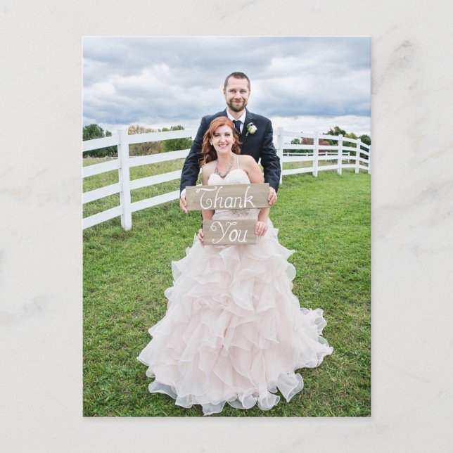 Bröllopsfoto Tack Vykort (Framsida)