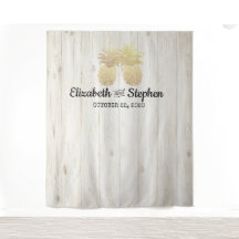 Bröllopsfotobås Bakgrund Guld Ananas Paret