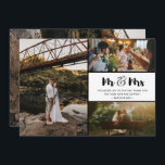 Bröllopsfotocollage Herr och Fru Tack<br><div class="desc">Herr och Fru-design bröllop tack-kort med fyra av dina favoritbröllopsfoton. Visa din familj och vänner din uppskattning för att vara en del av din bröllopsfirande med ett av dessa vackra tack-kort.

Om du behöver hjälp med mallen eller placeringen av dina foton,  kontakta mig - jag hjälper gärna till.</div>