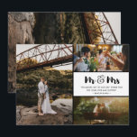 Bröllopsfotocollage Herr och Fru Tack Kort<br><div class="desc">Herr och Fru-design bröllop tack-kort med fyra av dina favoritbröllopsfoton. Visa din familj och vänner din uppskattning för att vara en del av din bröllopsfirande med ett av dessa vackra tack-kort.

Om du behöver hjälp med mallen eller placeringen av dina foton,  kontakta mig - jag hjälper gärna till.</div>