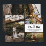 Bröllopsfotocollage Herr och Fru Tack Kort<br><div class="desc">Herr och Fru-design bröllop tack-kort med fyra av dina favoritbröllopsfoton. Visa din familj och vänner din uppskattning för att vara en del av din bröllopsfirande med ett av dessa vackra tack-kort.

Om du behöver hjälp med mallen eller placeringen av dina foton,  kontakta mig - jag hjälper gärna till.</div>