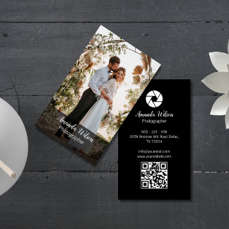 Bröllopsfotograf Blommig Foto QR-kod Visitkort