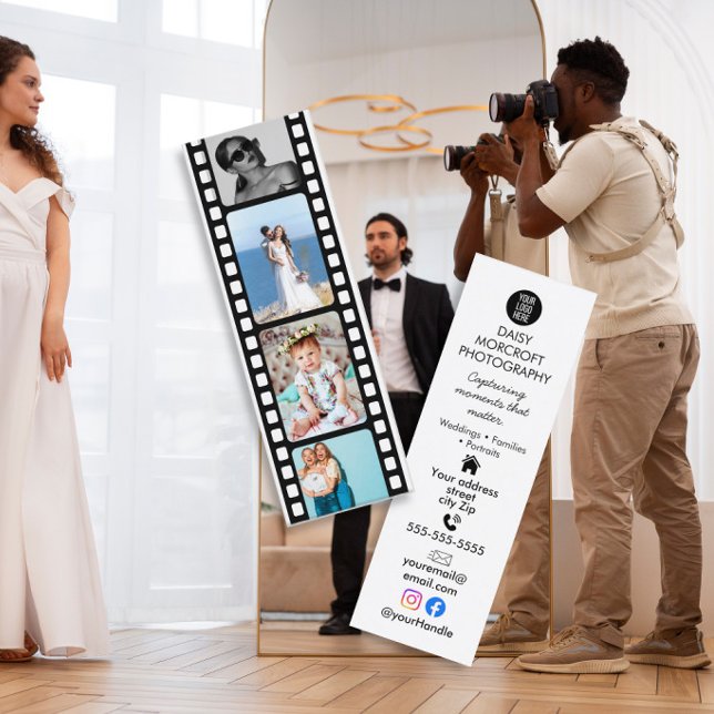 Bröllopsfotograf Filmremsa AffärsKort Mini Visitkort (Skapare uppladdad)
