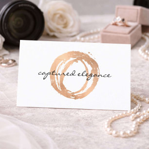 Bröllopsfotograf Logotyp Affärs Kort Rose Guld