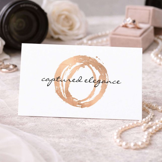Bröllopsfotograf Logotyp Affärs Kort Rose Guld (Skapare uppladdad)