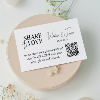 Bröllopsfotos delning med QR-kod Tilläggskort