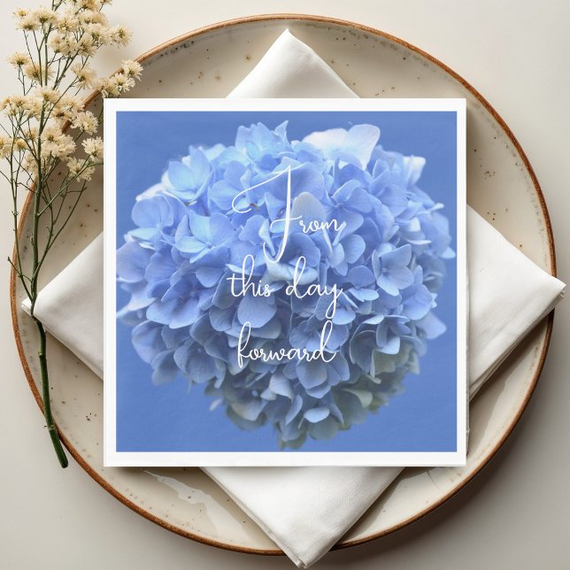 Bröllopsfras Blå Hydrangea Blommor Pappersservett (Skapare uppladdad)