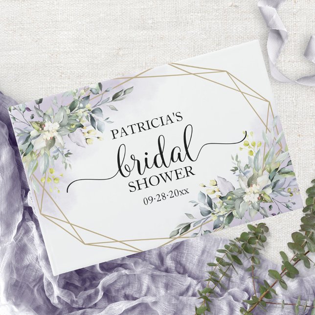 Bröllopsgäst Eukalyptus Geometrisk Bröllopsfest Gä Gästböcker (Skapare uppladdad)