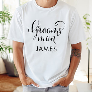 Bröllopsgäst kalligrafi brudgum namn tee shirt
