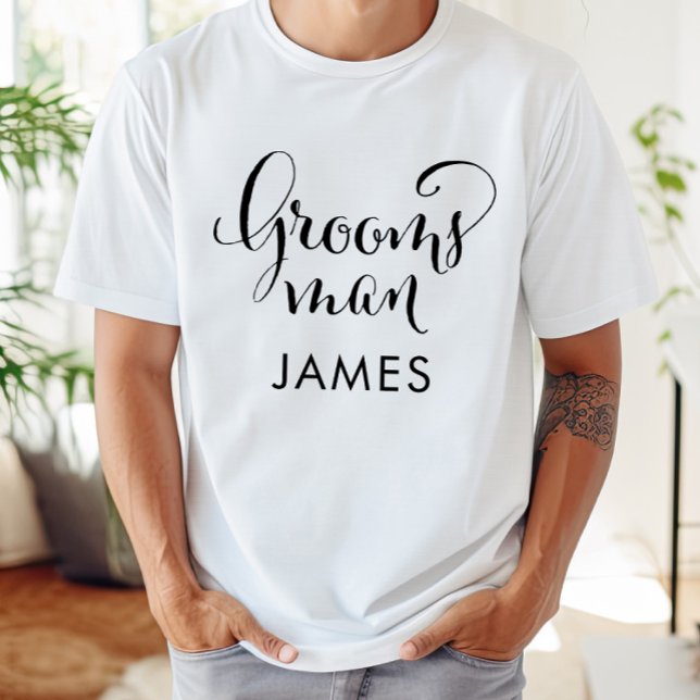 Bröllopsgäst kalligrafi brudgum namn tee shirt (Skapare uppladdad)