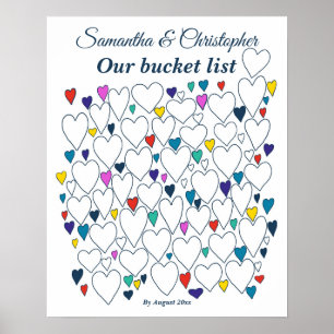 Bröllopsgästbok för Paret Bucket List Poster