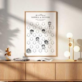 Bröllopsgästbok Rita Din Ansikte Affisch