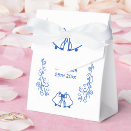 Bröllopsgåva Box Blå Safir Klockor Scrollwork Presentaskar
