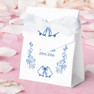 Bröllopsgåva Box Blå Safir Klockor Scrollwork Presentaskar