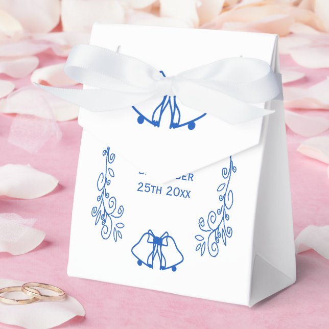 Bröllopsgåva Box Blå Safir Klockor Scrollwork Presentaskar (Bröllop)