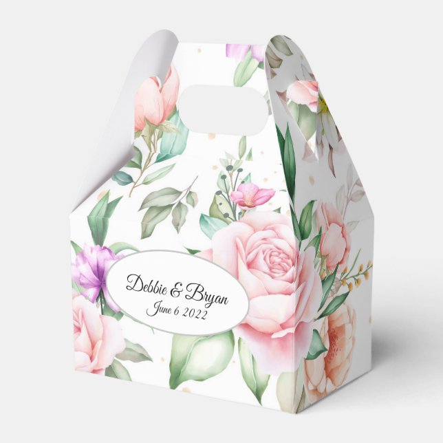 Bröllopsgåva Box-Blommig tryckt gåvbbox Presentaskar (Framsidan Sidan)