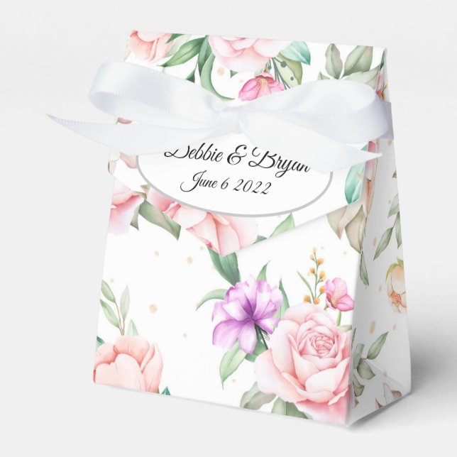 Bröllopsgåva Box-Blommig tryckt gåvboll Presentaskar (Framsidan Sidan)