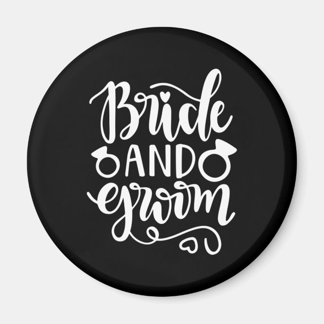 Bröllopsgåva Brud Och Brudgum Magnet (Framsidan)