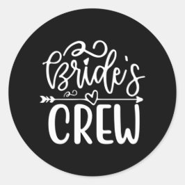 Bröllopsgåva Brudens Crew Runt Klistermärke